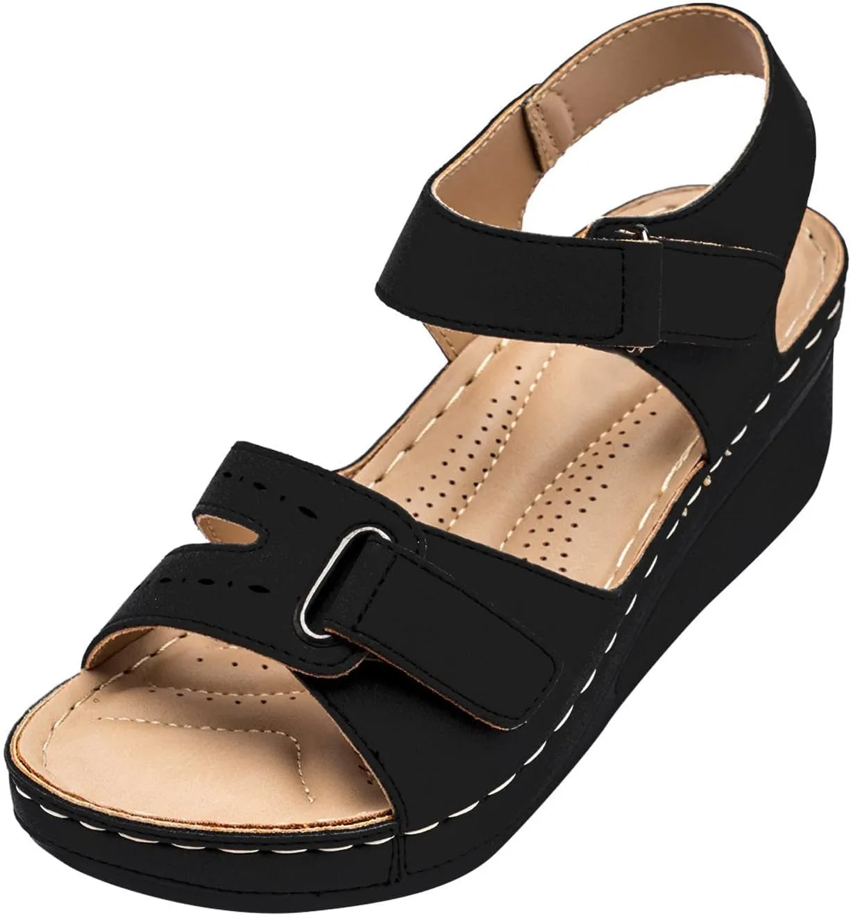 Orthopedic Sandals with Arch Support for Woman Walking Orthopedic Women Comfy Sandals Womens Arch Support Sandals Orthotic Womens Adjustable Summer Slippers with Arch Support Walking Shoes for Summer