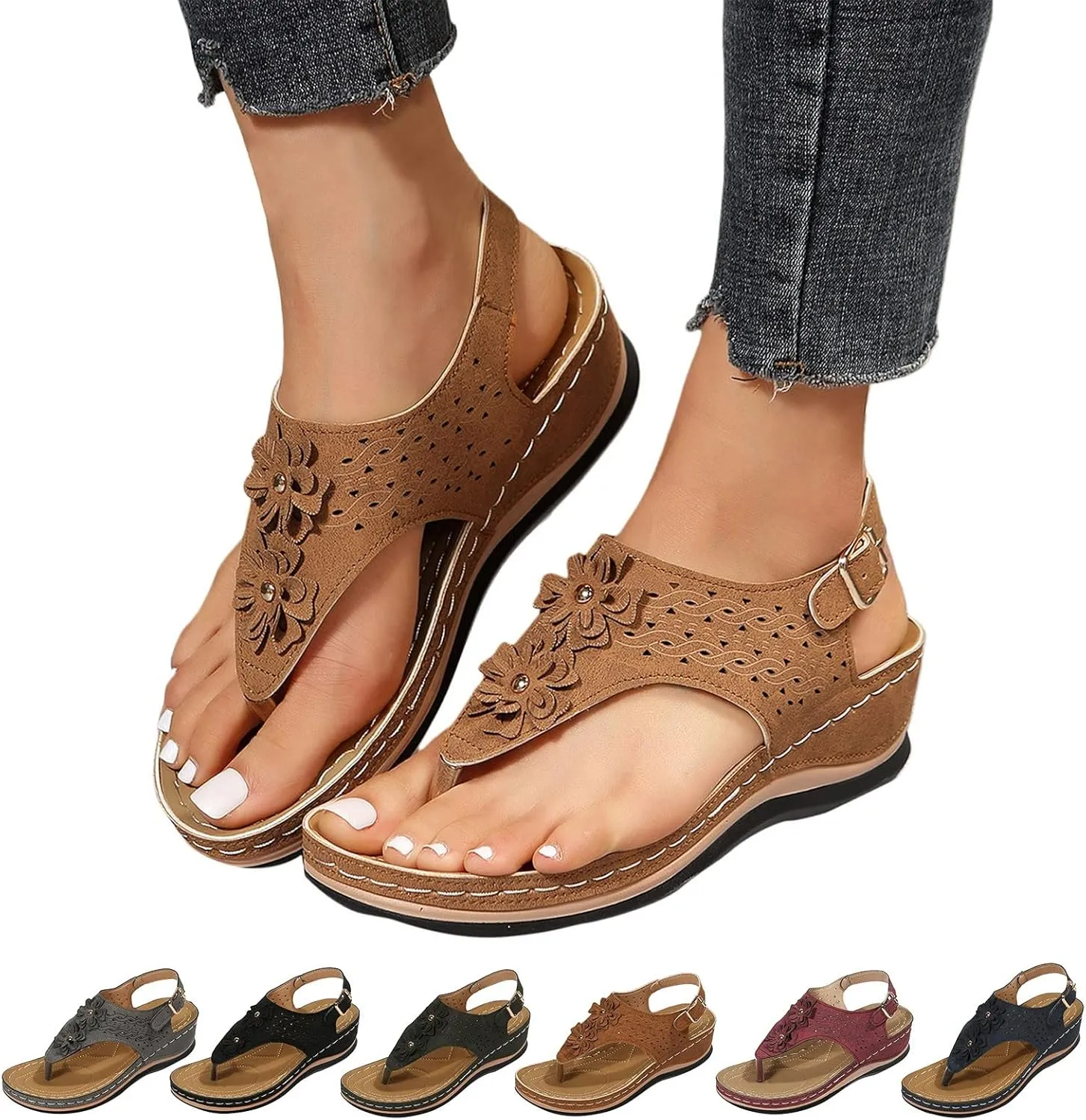 Orthopedic Sandals with Back Strap Orthopedic Womens Fashion Sandals Orthopedic Flip Flops Women 6 Orthotic Womens Sandals Comfortable Dressy Arch Support Womens Summer Shoes Support