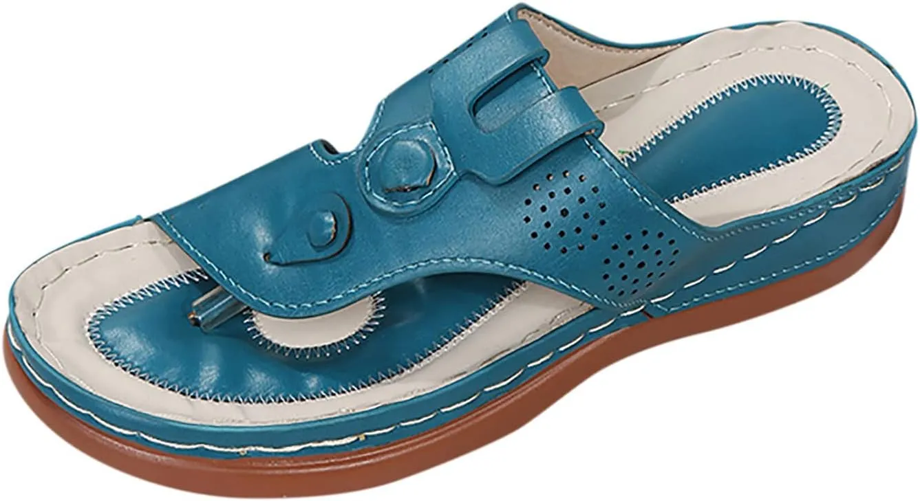 Orthopedic Sandals Women Dressy Summer Wedge Orthotic Womens Dress Sandals Comfortable Sandals Women Arch Support Orthotic Womens Dressy Sandals Flat Slipers for Women with Arch Support