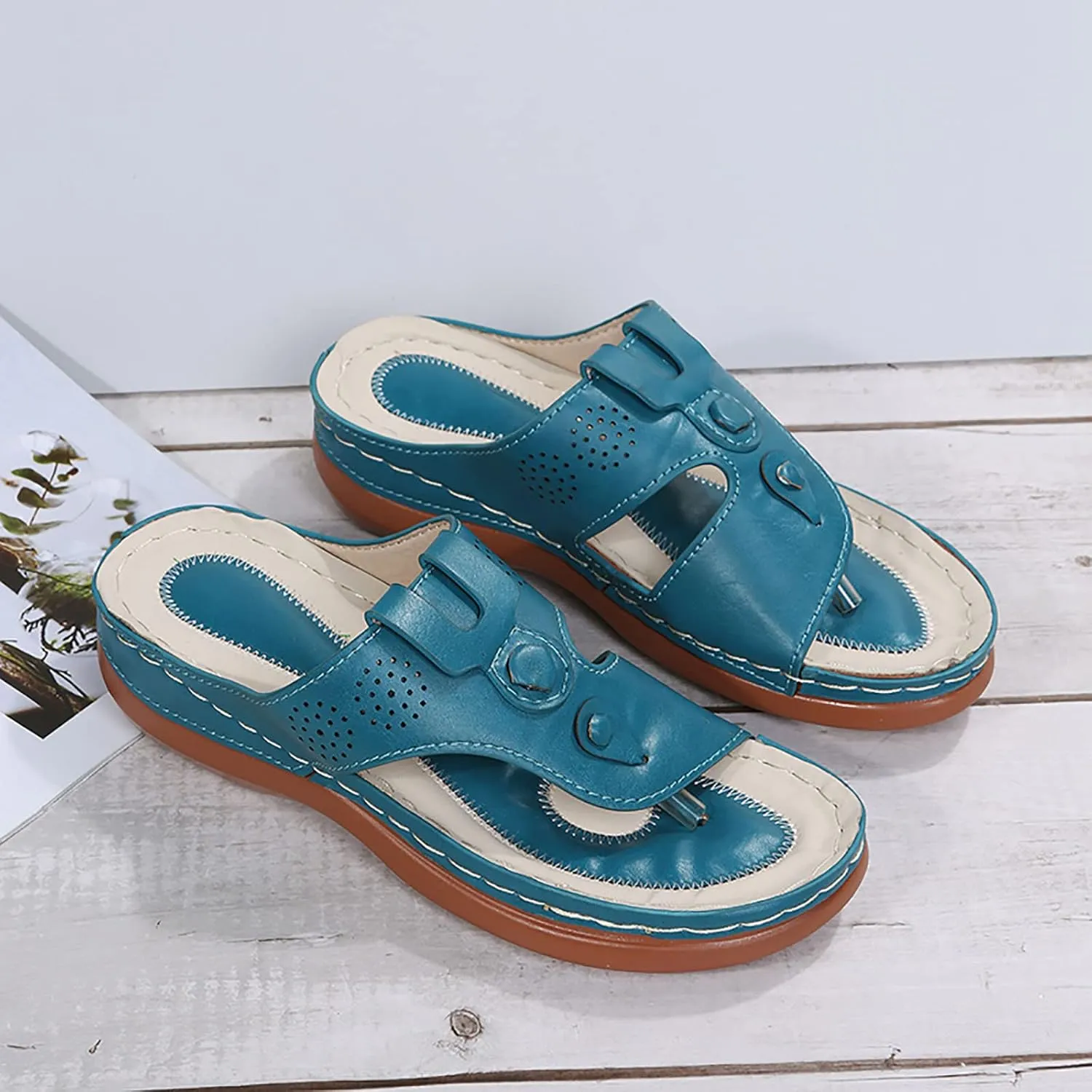 Orthopedic Sandals Women Dressy Summer Wedge Orthotic Womens Dress Sandals Comfortable Sandals Women Arch Support Orthotic Womens Dressy Sandals Flat Slipers for Women with Arch Support