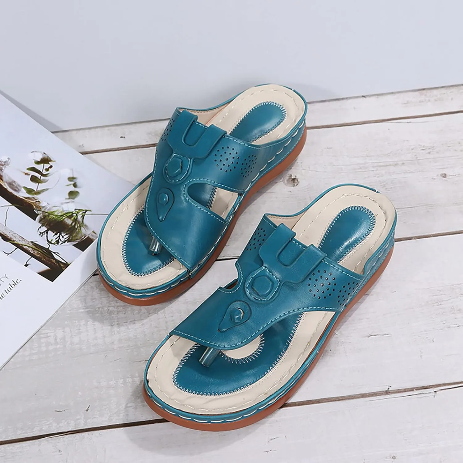 Orthopedic Sandals Women Dressy Summer Wedge Orthotic Womens Dress Sandals Comfortable Sandals Women Arch Support Orthotic Womens Dressy Sandals Flat Slipers for Women with Arch Support