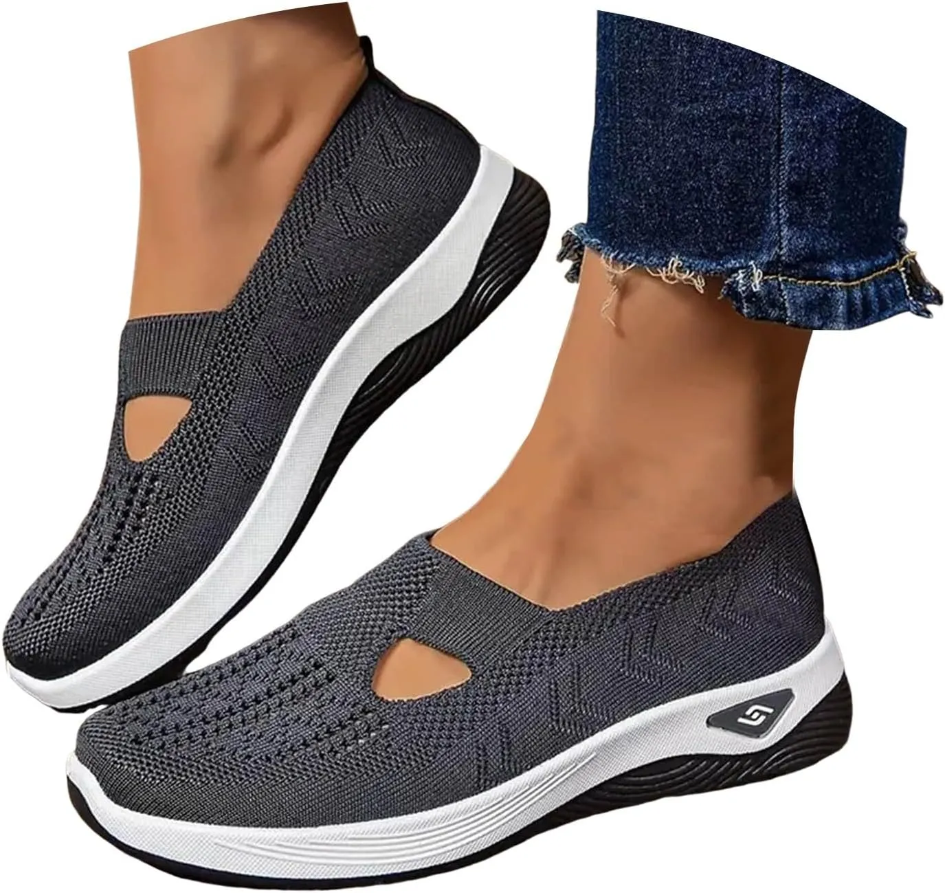 Orthopedic Shoes for Women Sandals,Non Slip Lightweight Sneaker Arch Support Shoes Wide Width Breathable Walking Comfort Slip on Sneakers