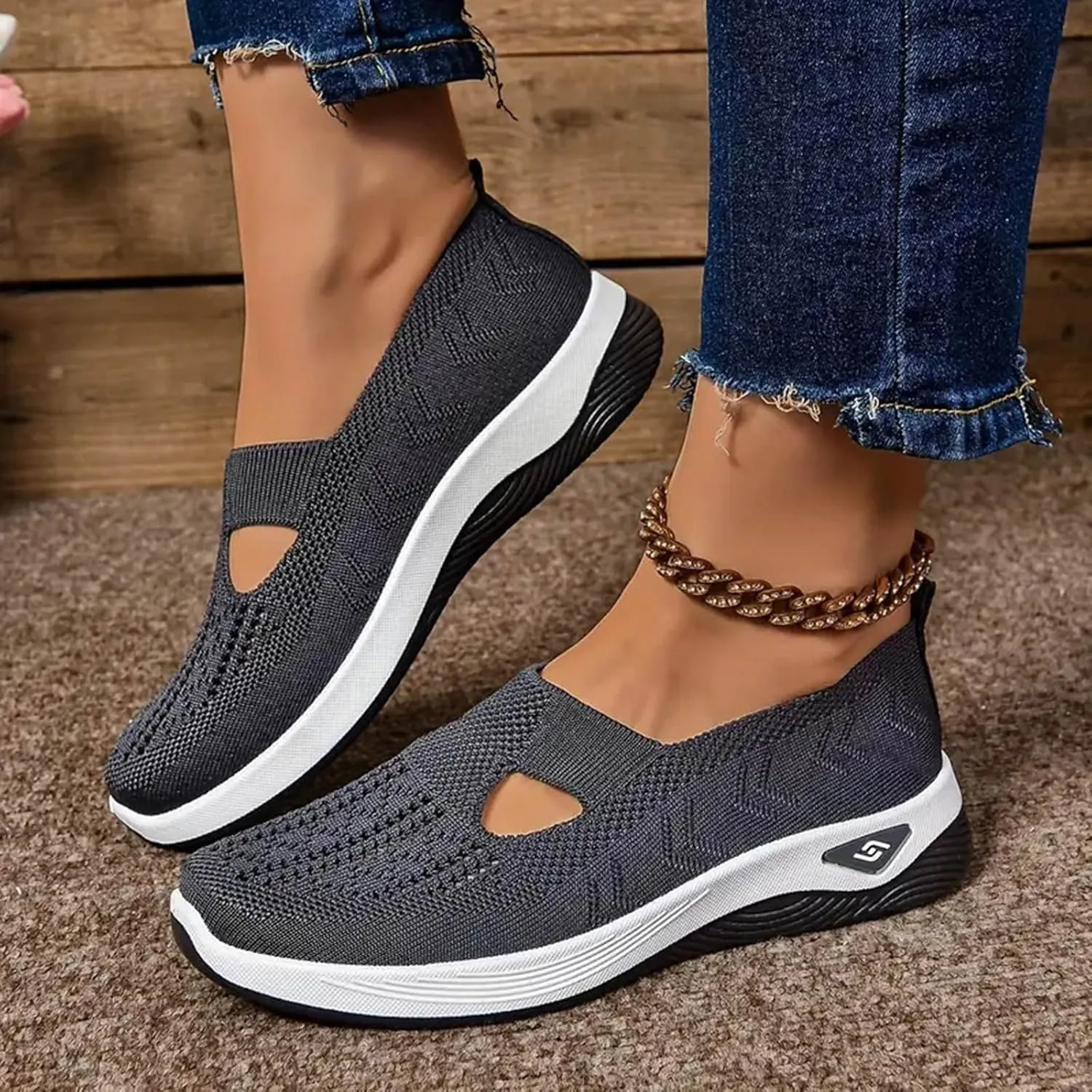 Orthopedic Shoes for Women Sandals,Non Slip Lightweight Sneaker Arch Support Shoes Wide Width Breathable Walking Comfort Slip on Sneakers