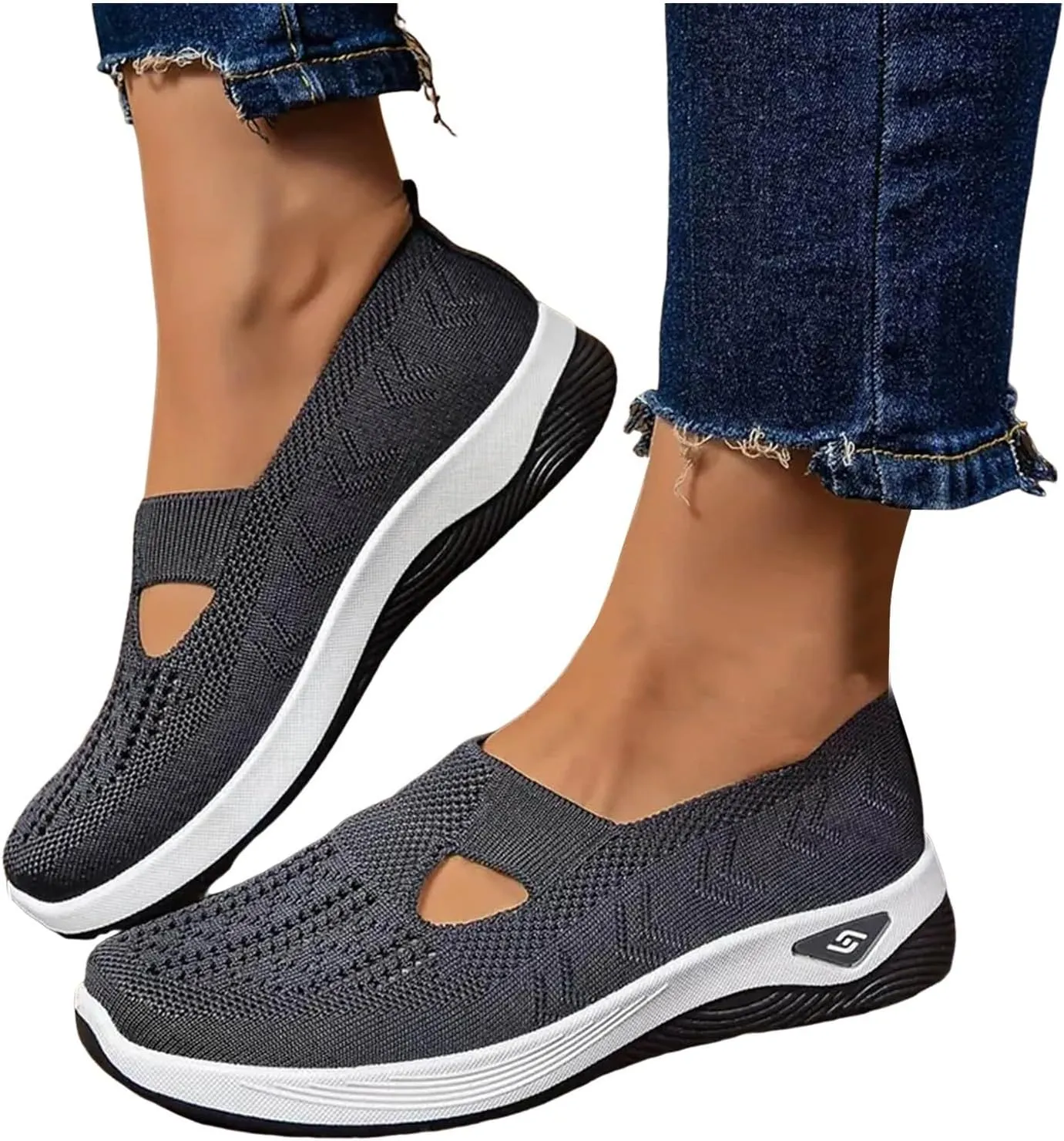 Orthopedic Shoes for Women Sandals,Non Slip Lightweight Sneaker Arch Support Shoes Wide Width Breathable Walking Comfort Slip on Sneakers