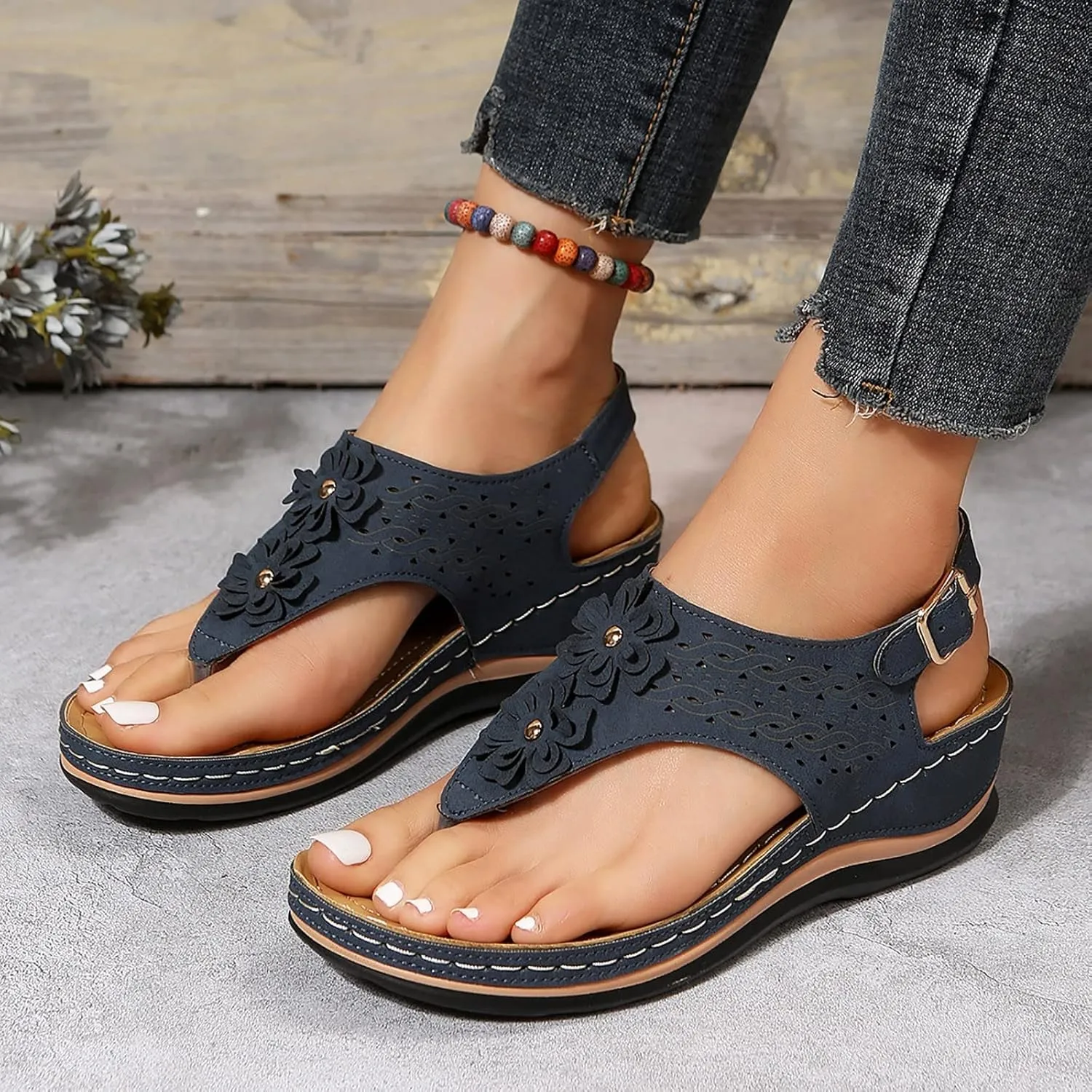 Orthopedic Slippers with Back Strap for Women Orthotic Women Wide Width Sandals Sandals for Women Summer Orthopedic Womens Arch Support Wide Width Dressy Flat Sandals Comfort Sandals Arch Support