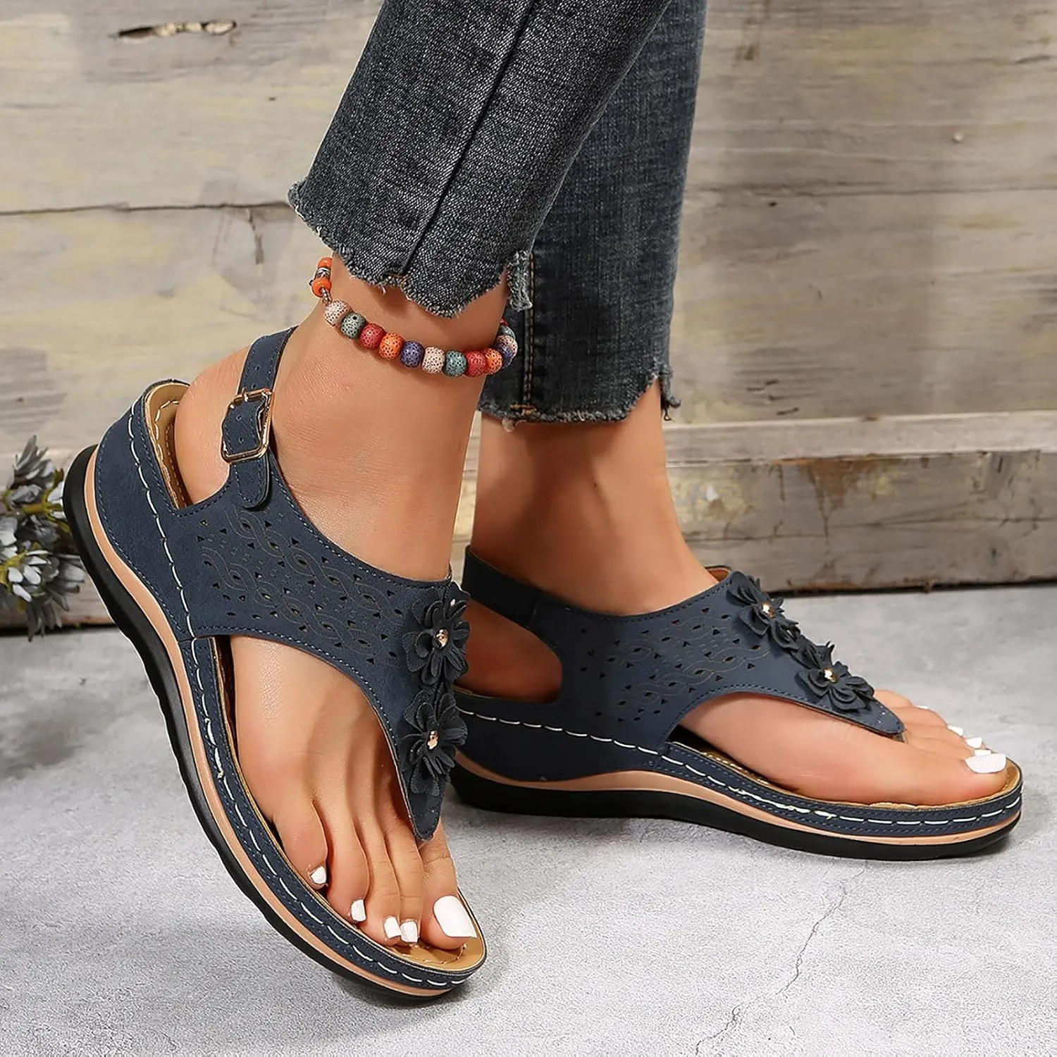 Orthopedic Slippers with Back Strap for Women Orthotic Women Wide Width Sandals Sandals for Women Summer Orthopedic Womens Arch Support Wide Width Dressy Flat Sandals Comfort Sandals Arch Support