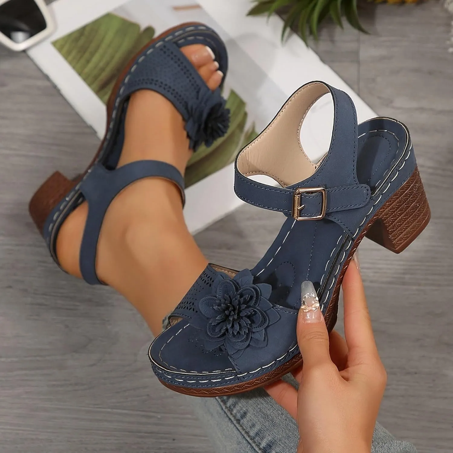 Orthopedic Wedge Sandals for Women Comfortable 2025 Dressy Arch Support Ankle Strap Wedge Sandal Platform Summer Casual Hollow Out Open Toe Low Heel Breathable Shoes