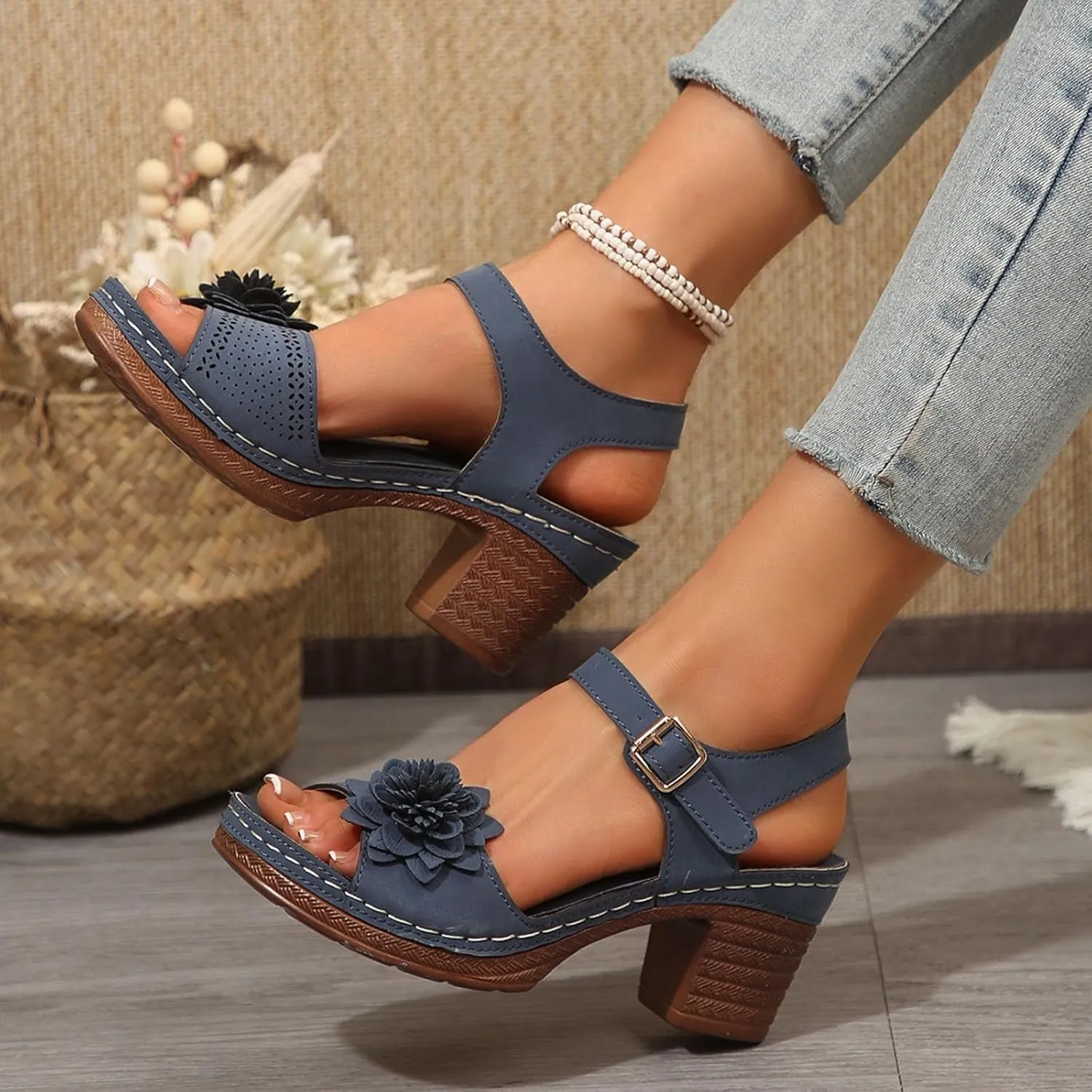 Orthopedic Wedge Sandals for Women Comfortable 2025 Dressy Arch Support Ankle Strap Wedge Sandal Platform Summer Casual Hollow Out Open Toe Low Heel Breathable Shoes