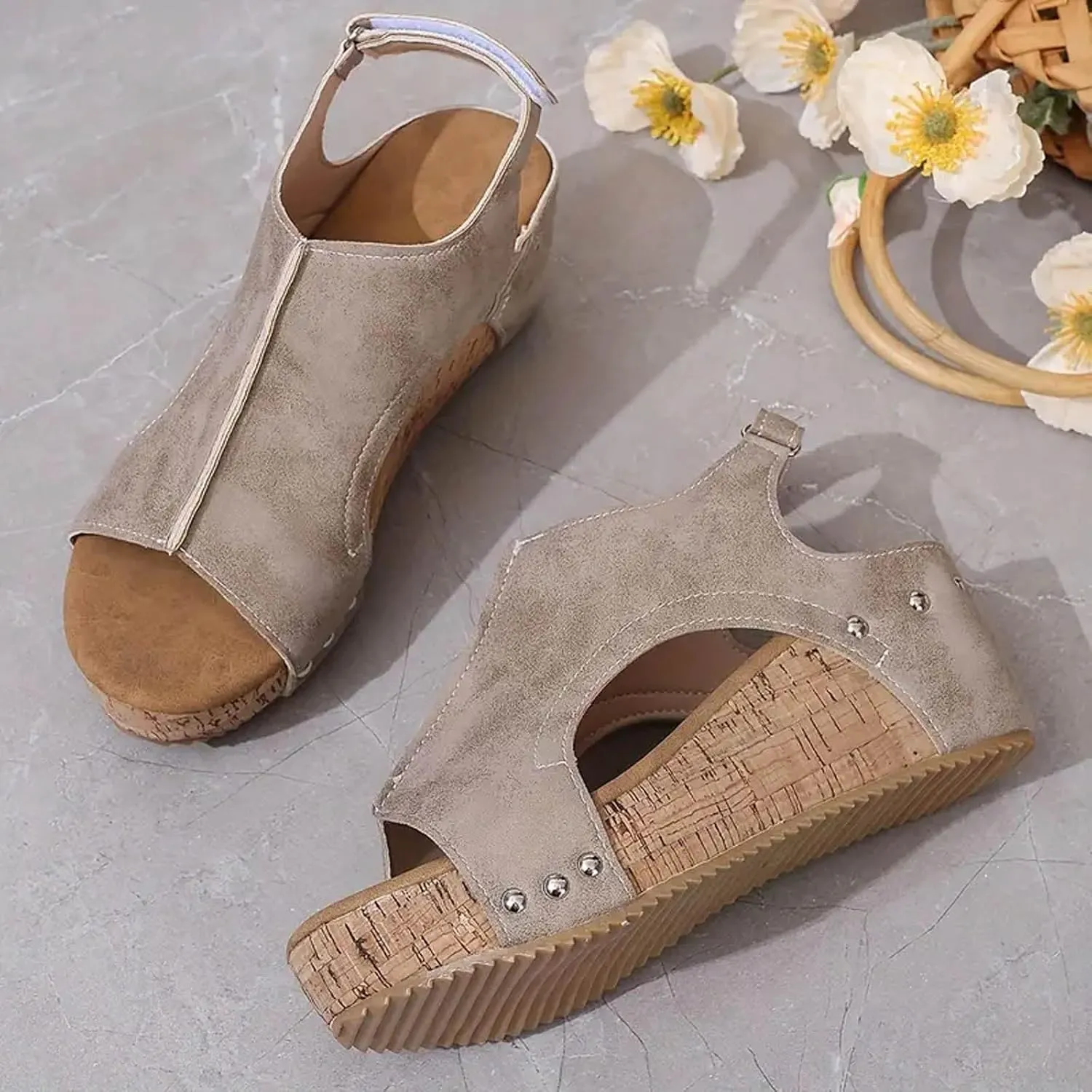 Orthopedic Wedge Sandals for Women Dressy Summer 2025 Open Toe Espadrilles Comfortable Dressy Ankle Strap Platform Boho Beach Shoes Comfortable Casual