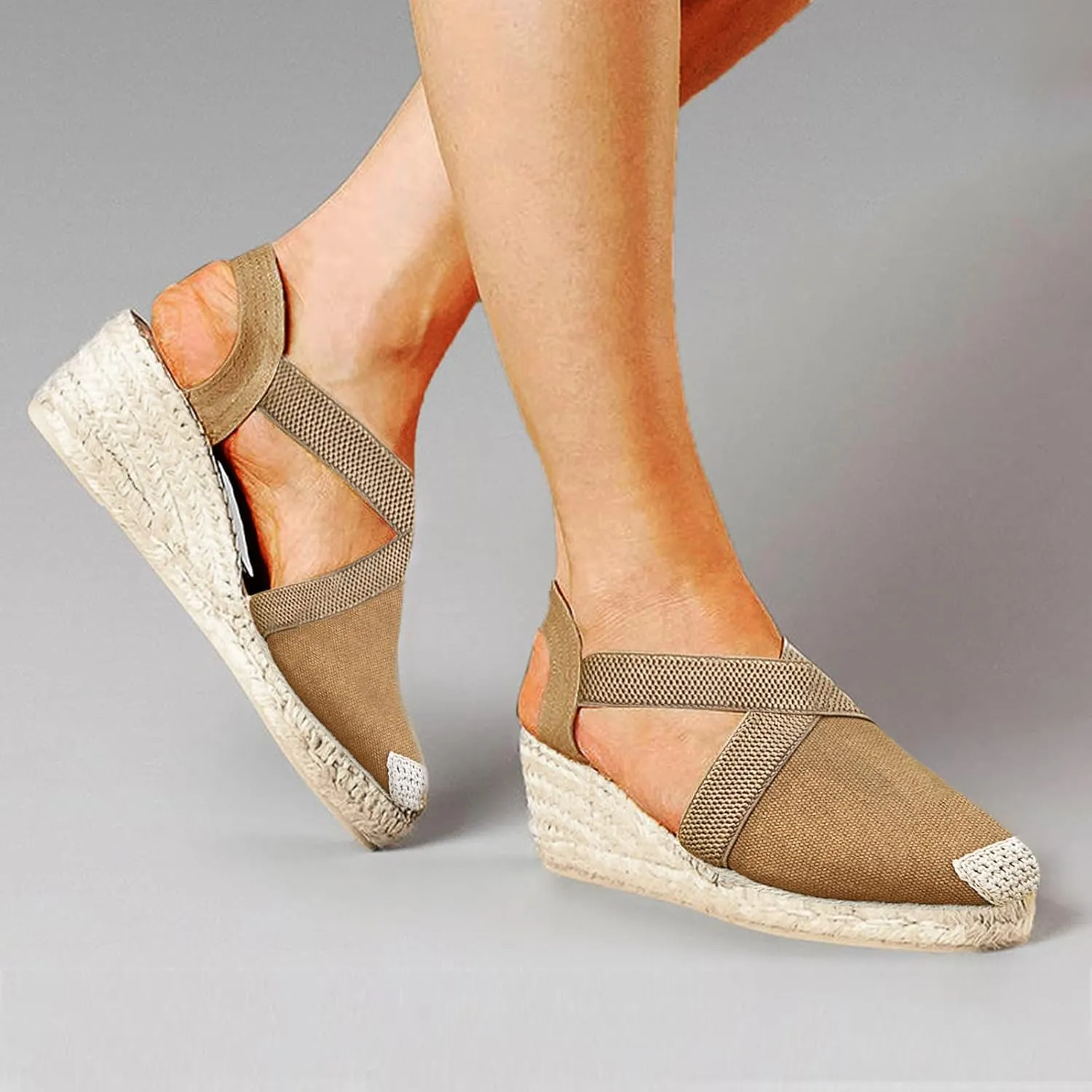 Orthopedic Wedge Sandals for Women Open Toe Walking Sandals Ankle Strap Wide Width Platform Wedge with Arch Support