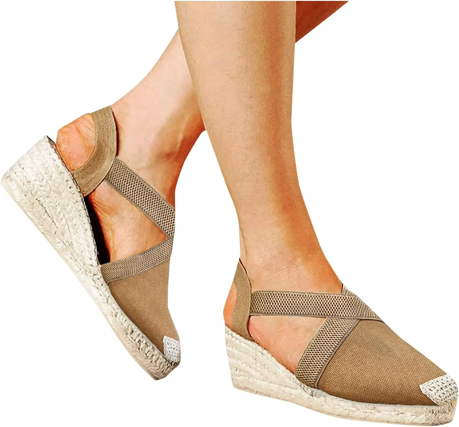 Orthopedic Wedge Sandals for Women Open Toe Walking Sandals Ankle Strap Wide Width Platform Wedge with Arch Support