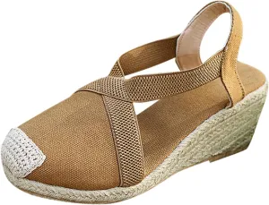 Orthopedic Wedge Sandals for Women Open Toe Walking Sandals Ankle Strap Wide Width Platform Wedge with Arch Support