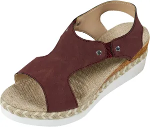 Orthopedic Wedge Sandals for Women Platform Footwear Comfortable Open-Toe Slip On Sandals Wide Width Wedge Sandal Lightweight for All Day Wear