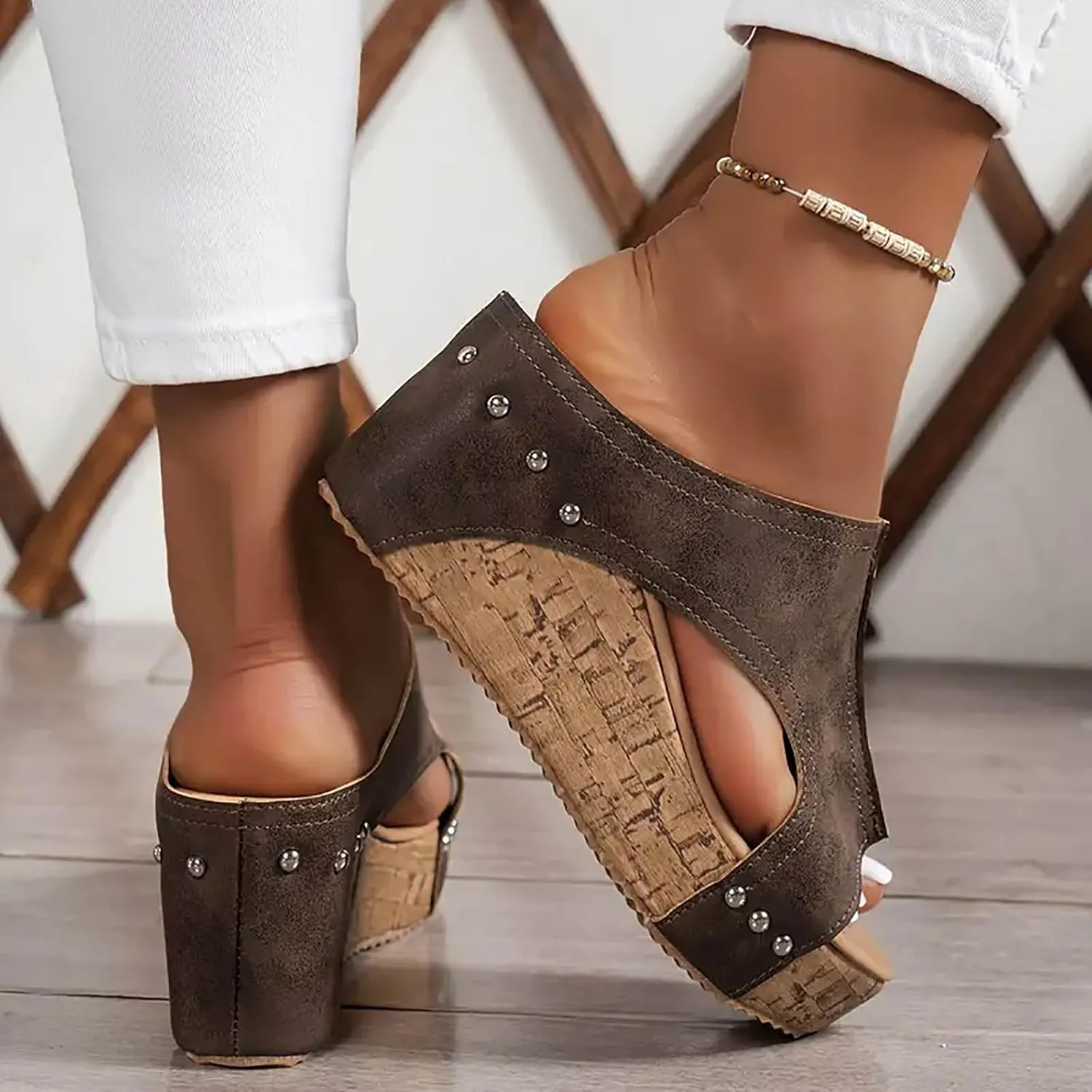 Orthopedic Wedge Sandals for Women Summer Dressy 2025 Casual Low Wedges Walking Slip on Sandal Womens Open Toe Espadrilles Platform Sandals Buckle Ajustable Ankle Strap Wedge Sandals Shoes