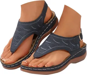 Orthopedic Wedge Sandals for Women Summer Dressy 2025 Flat Open Toe Platform Sandal Casual Boho Slip on Beach Dress Comfortable Outdoor Shoes