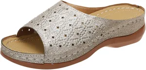Orthopedic Wide Sandals for Women Orthopedic Womens Slippers with Arch Support Plantar Fasciitis Flip-Flops with Arch Support Orthotic Dressy Beach Sandals Comfort Slippers for Women Arch Support
