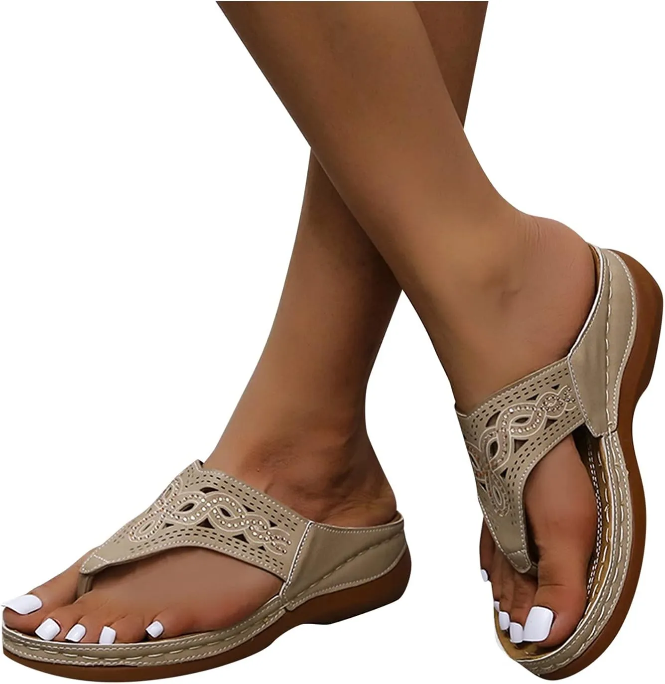 Orthotic Sandals for Women with Arch Support Back Strap Flip Flops Shower Wide Wide Width Wedge Sandals Plus Size Orthopedic Arch Support Sandals