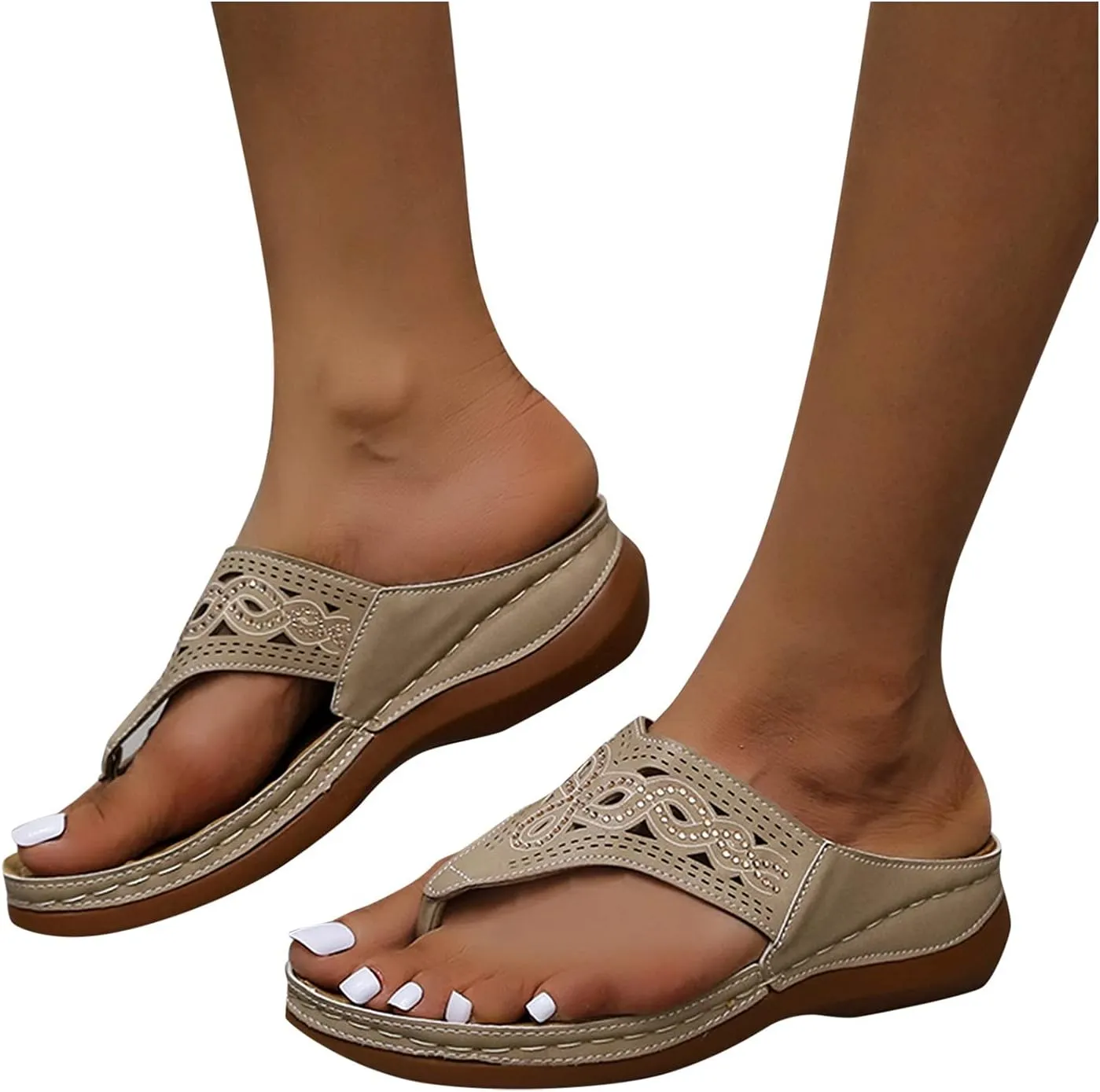 Orthotic Sandals for Women with Arch Support Back Strap Flip Flops Shower Wide Wide Width Wedge Sandals Plus Size Orthopedic Arch Support Sandals