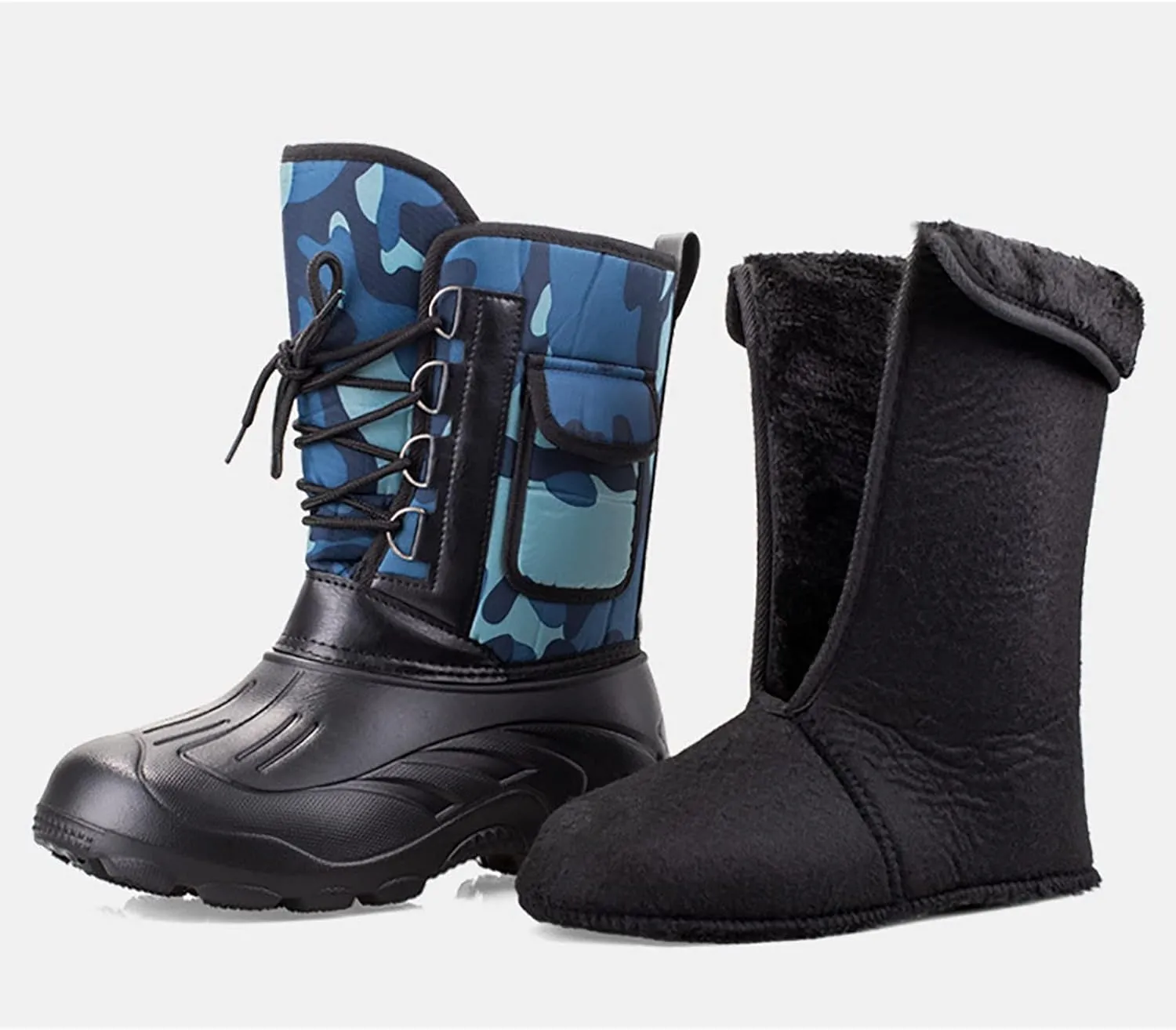 Outdoor Men's Snow Boots, Autumn and Winter Thickened Warm Insulation Mid Barrel Waterproof Men's Snow Anti-skid Shoes, for Hiking Trekking Climbing Boot