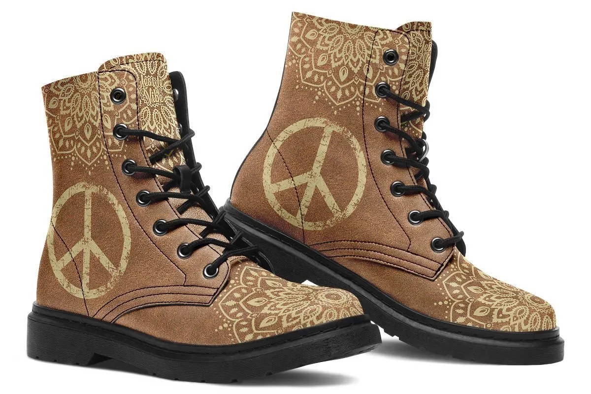 Peace Sign Mandala Tan