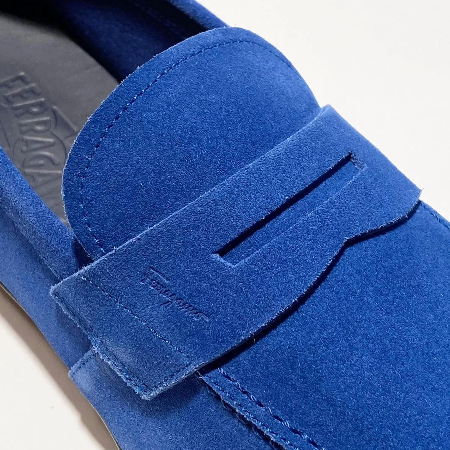 Penny Blue Suede Leather Dress Shoes Loafers Men's Moccasin Driver (Salvatore