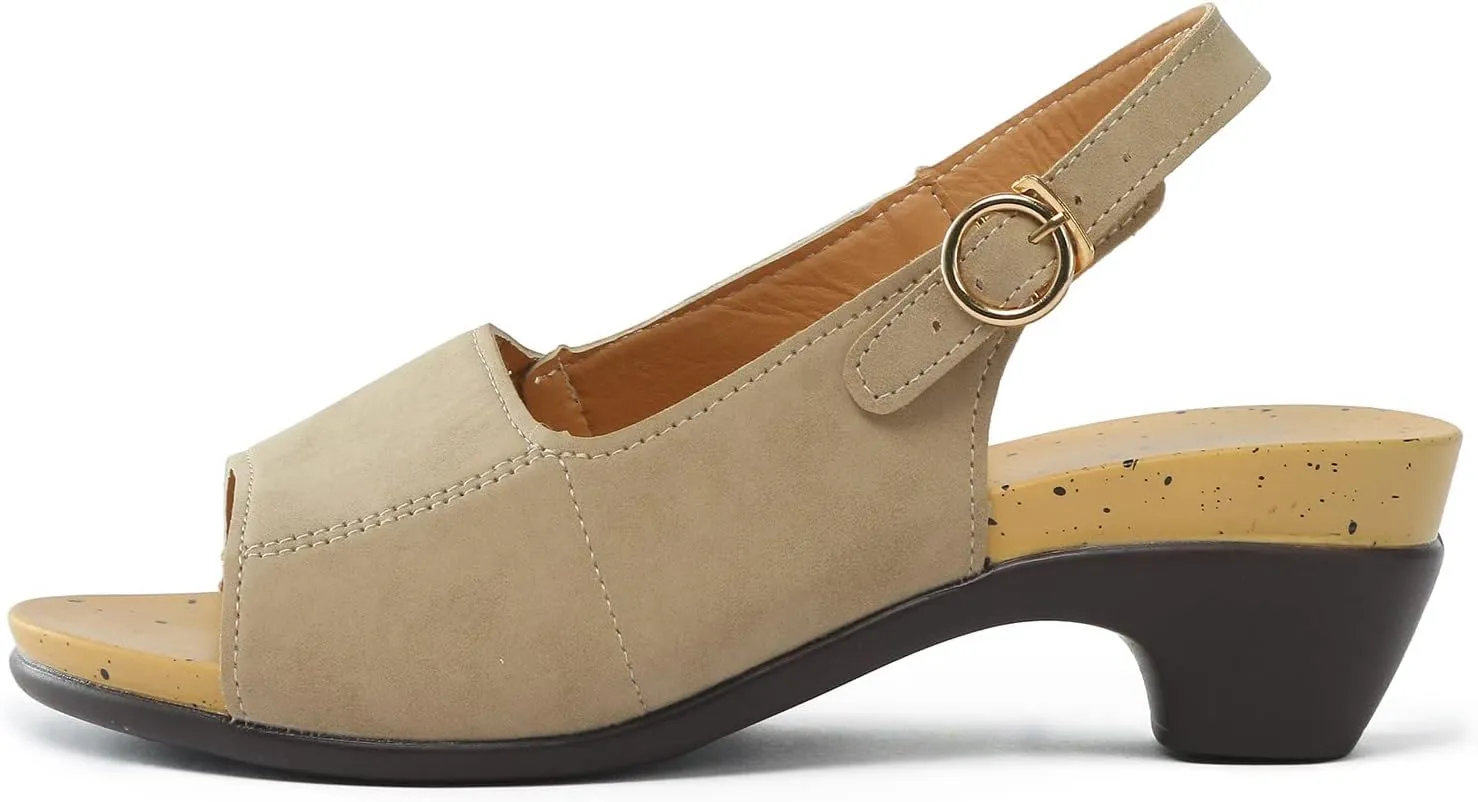 peqiut Casual Sandals Women Orthopedic Sandals for Women Chunky Heel Strap Shoes Comfortable Slip On Casual Sandals