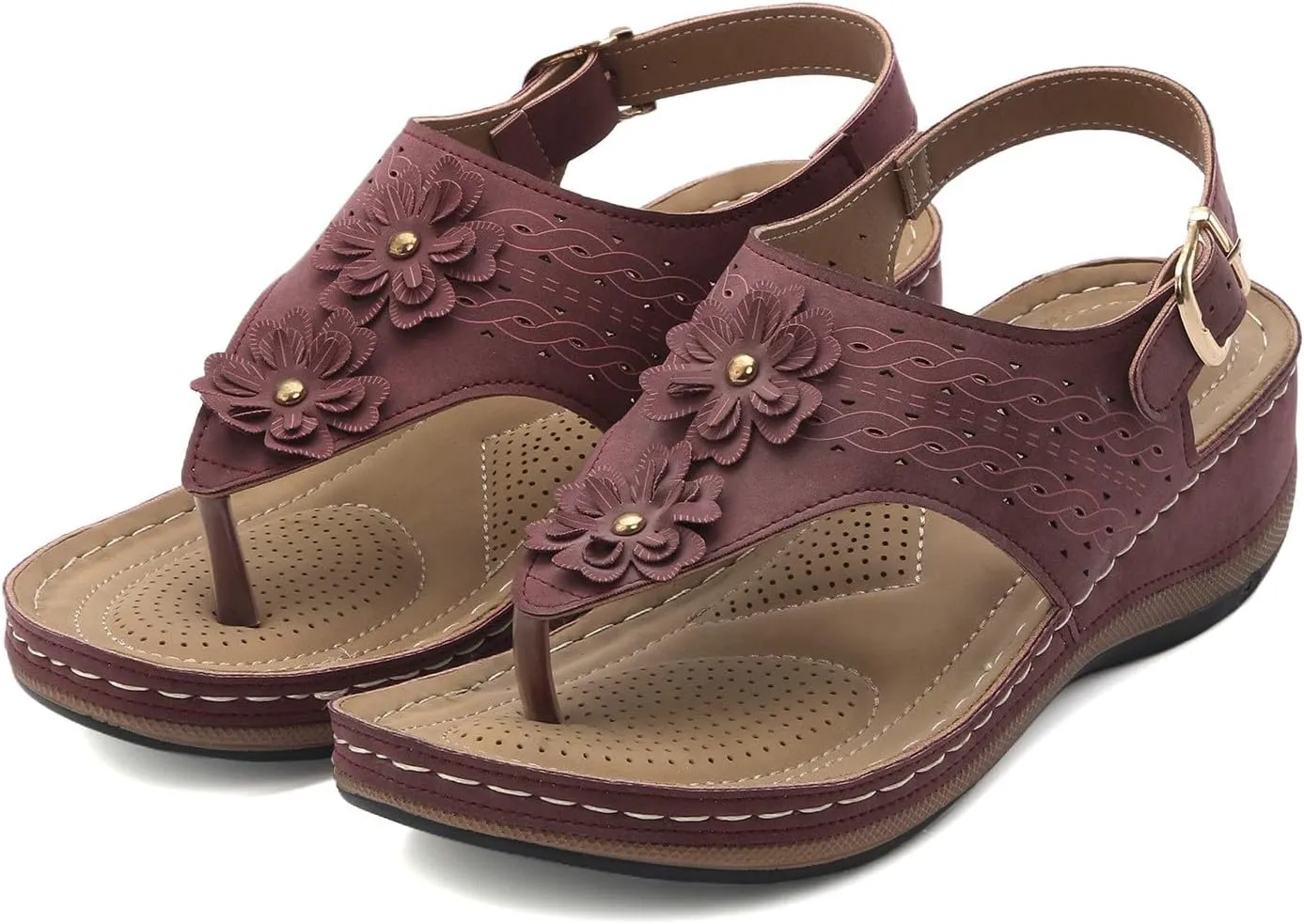 peqiut Sandals Women Orthopedic Wide Width Clip Toe Womens Sandals Comfortable Dressy Beach Summer Wedge Platform Sandals