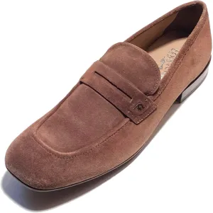 Pieve Penny Brown Suede Leather Loafers Men's Casual Moccasin (Salvatore