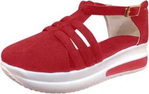 Platform Cusual Fashion Shoes Ladies Strap Sandals Solid Women's Wedge Strap Flat Sandals for Women