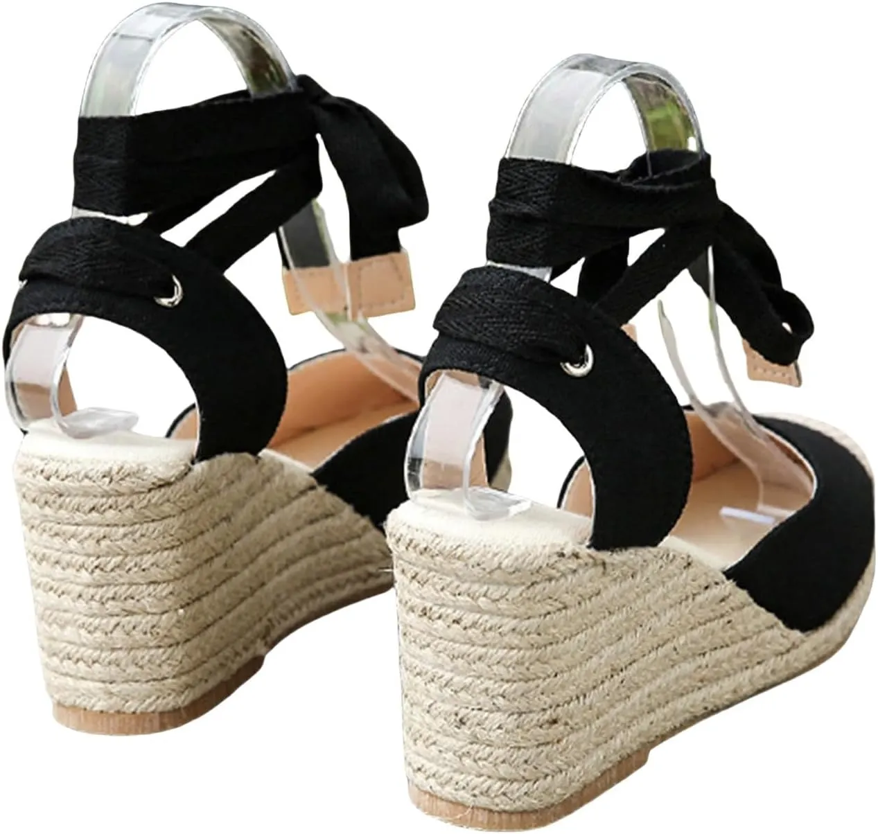 Platform Sandals for Women 2025 Fashion Closed Toe Slip On Wedge Sandals Tie Lace Up Strappy Ankle Strap Wedged Sandal for All Occasions: Casual, Work, Party