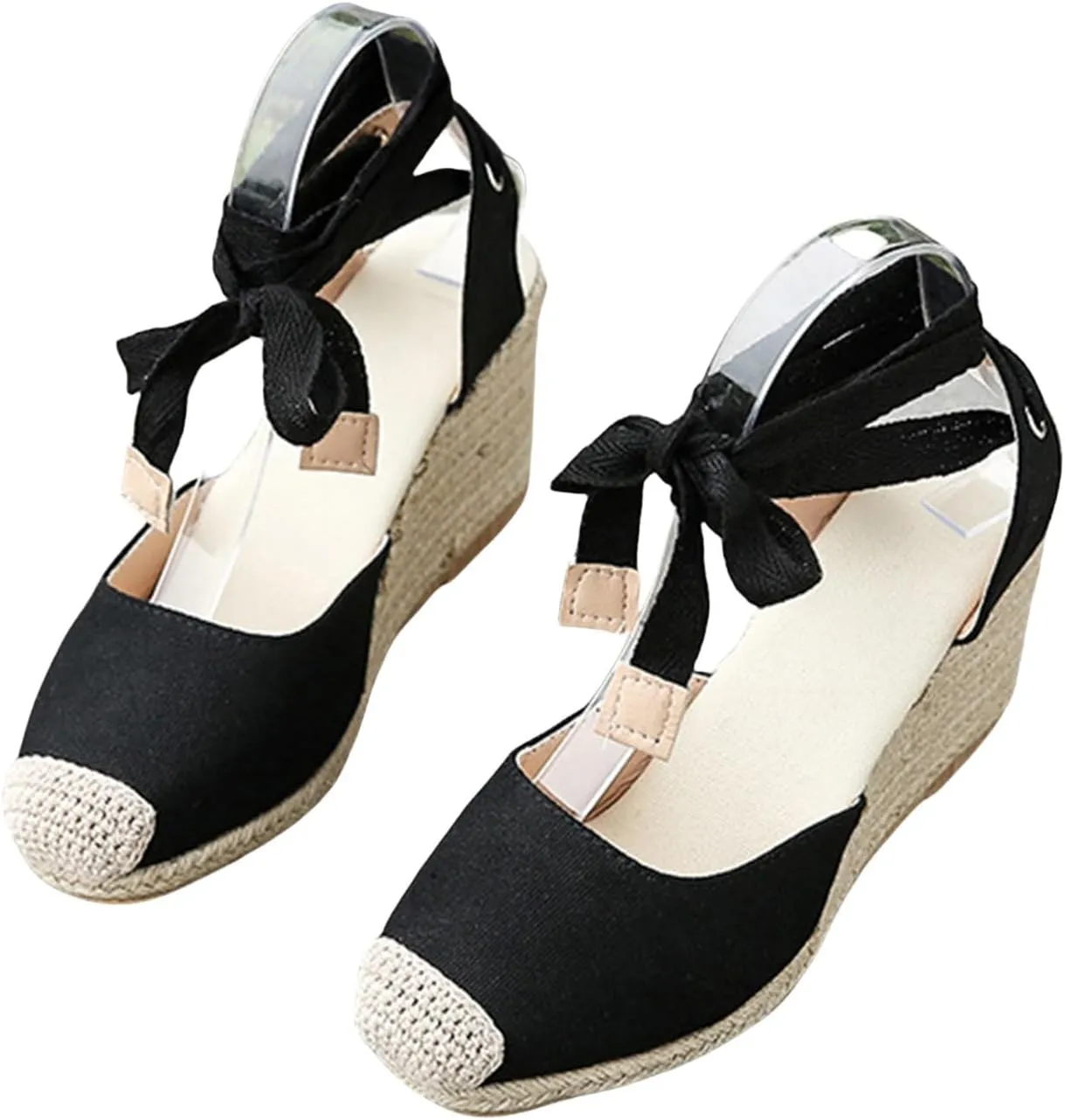 Platform Sandals for Women 2025 Fashion Closed Toe Slip On Wedge Sandals Tie Lace Up Strappy Ankle Strap Wedged Sandal for All Occasions: Casual, Work, Party