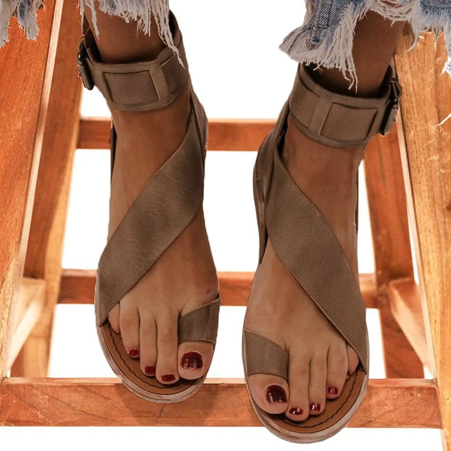 Platform Sandals for Women Beach Sandals Summer Outdoor Camping Walking Beach Arch Support Slip on Wedge Sandal Comfortable Wedge Shoes Women Womens White Sandles