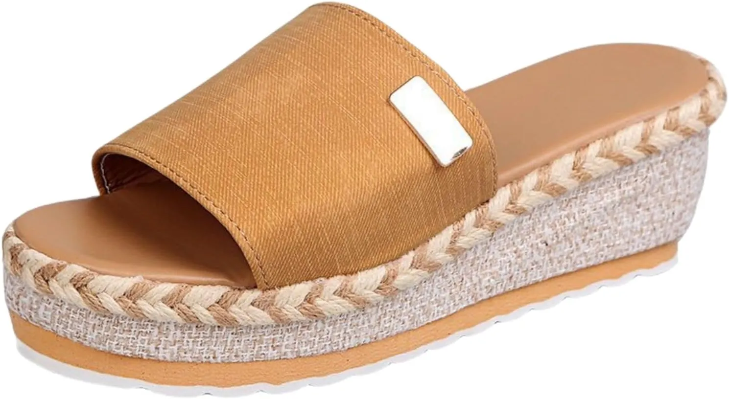 Platform Sandals Women Espadrille Wedge Casual Slippers Open Toe Dressy Heels Summer Slingback Wide Beach Shoes Wedges Strap Espadrilles Cute Slip-on High with Adjustable Buckle Ankle Boho