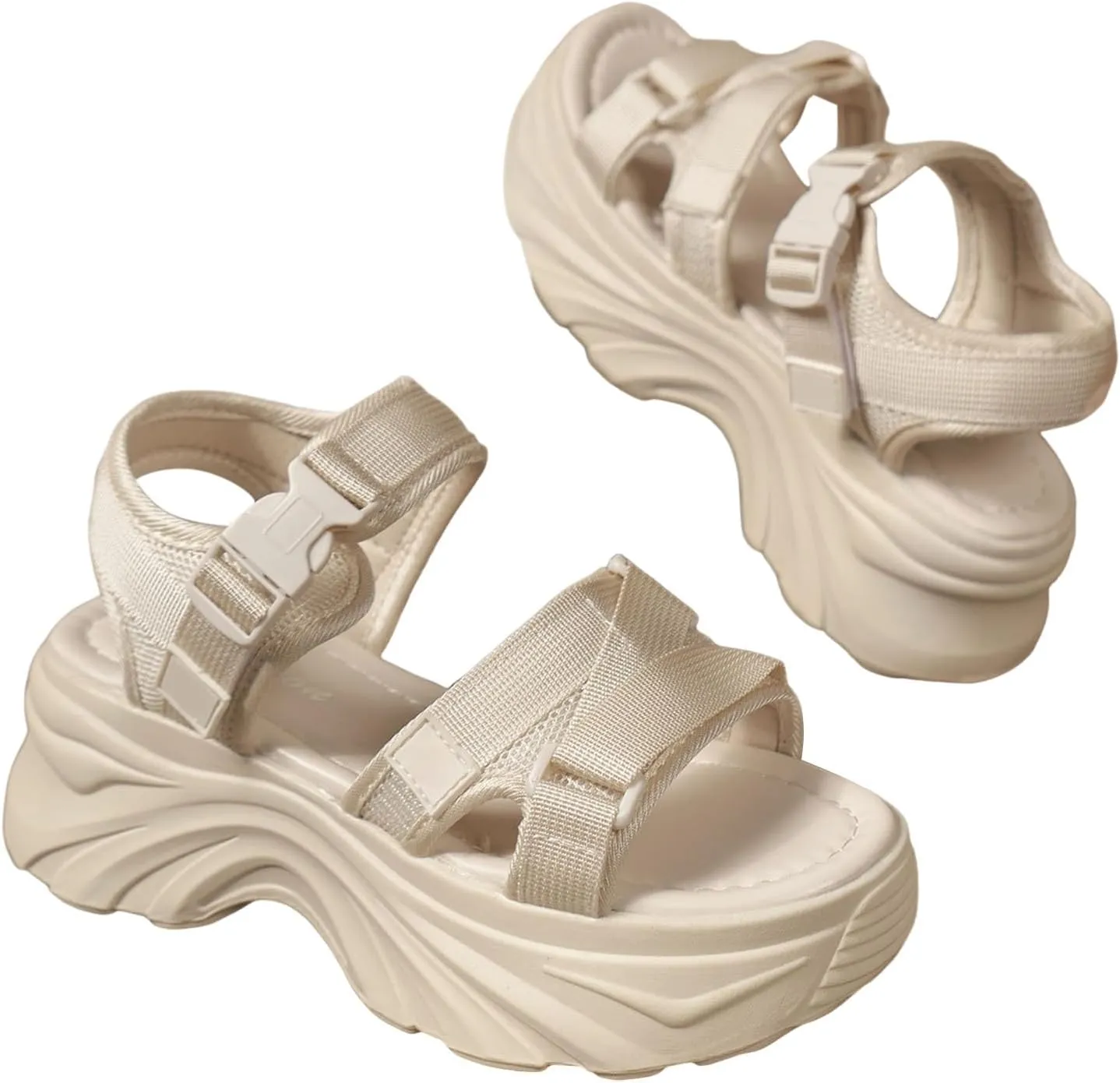 Platform Wedge Sandals Women Open Toe Ankle Strap Retro Walking Wedge Sandals Summer Dressy Shoes Lightweight Wide Width Summer Casual Sandals Outdoor