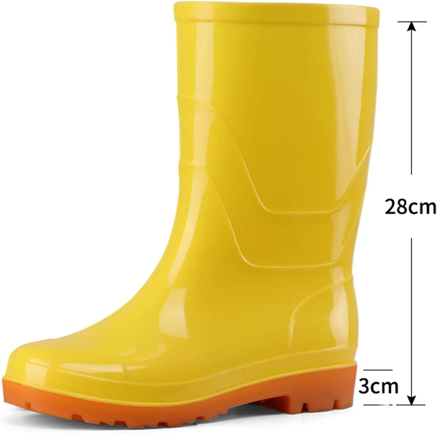Rain Boots for Women Waterproof, Women's Mid Calf Rain Boots Waterproof Lightweight Garden Shoes Comfortable Anti-Slipping Rubber Shoes