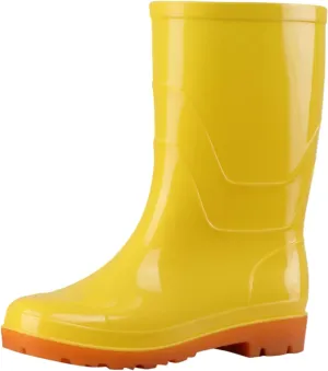 Rain Boots Women Women's Mid Calf Rain Boots Waterproof Garden Shoes Anti-Slipping Outdoor Boot for Hunting Farming