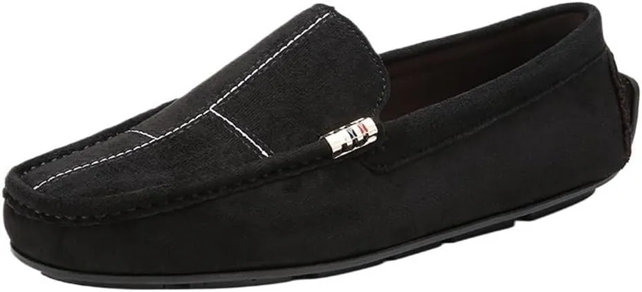 Resistant Anti-Slip Lightweight Mens Loafers Shoe Round Toe Suede Vamp Moccasins Driving Loafers