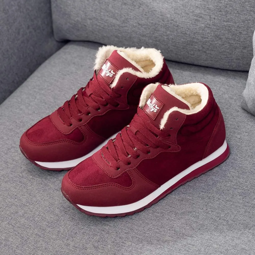 Rojeam Womens Mens Winter Snow Boots Fur Lined Ankle Booties Short Boots Casual Hiking Boots