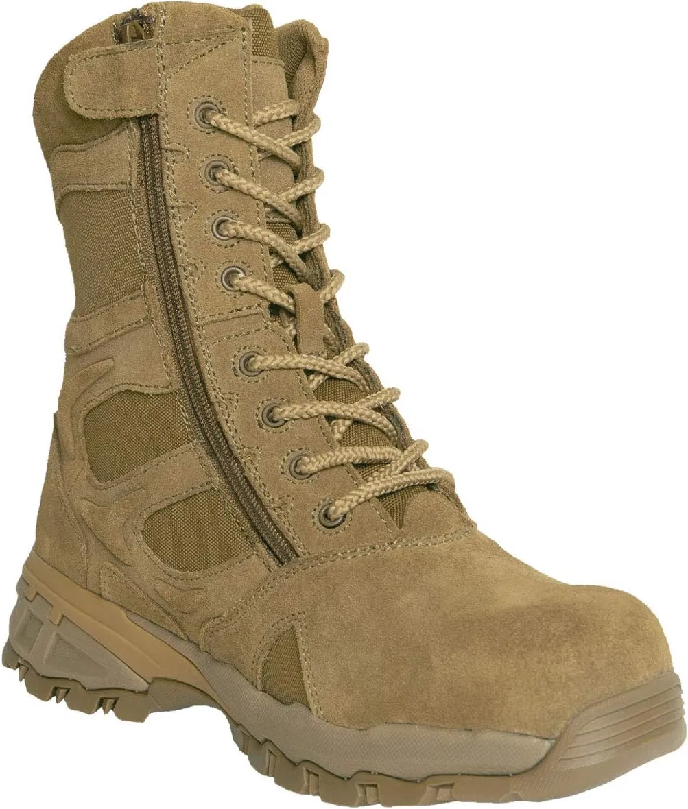 Rothco 21799 Forced Entry Composite Toe AR 670-1 Coyote Brown Side Zip Tactical Boot - 8 Inch Shoe Size : 11,Width : Wide