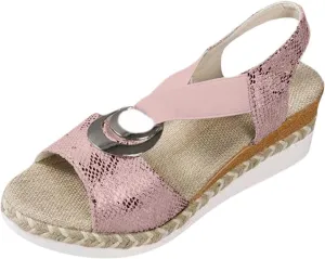 Sandals for Women 2025 Dressy Wedge Open Toe Ankle Strap Sandals Platform Low Wedge Sandal Comfortable Breathable Shoes Classic Lightweight for Summer Faux Leather Casual Shoes