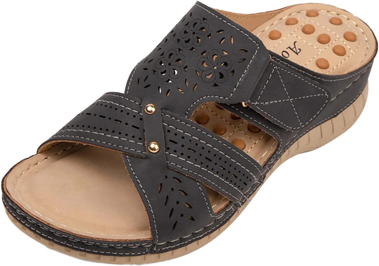 Sandals Women Casual Summer Breathable Platform Orthopedic Sandals for Women Damping Sole Cushionaire Sandals Women