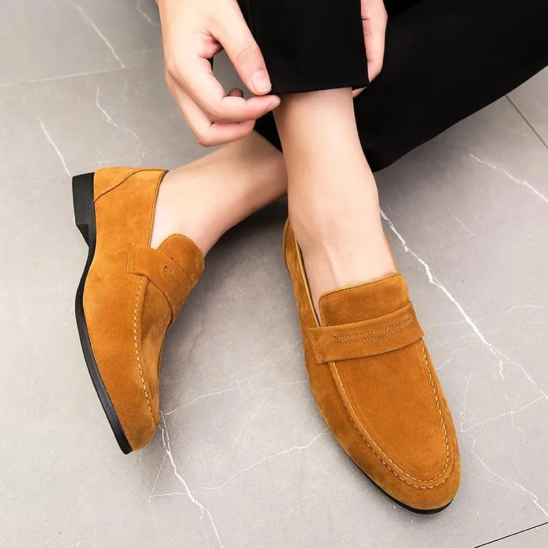 Santimon Men's Loafers Casual Penny Loafers for Men Suede Mens Slip On Driving Shoes