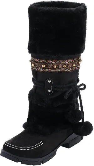 Slip on Winter Boots for Women Wide Width Winter Walking Boots for Women Waterproof Women's Winter Boots Wide Calf Wide Calf Snow Boots for Women Botas Para Nieve Mujer Sale Clearance