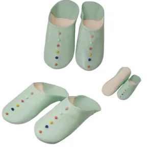 slippers for women indoor summer, Spa Slippers,home slippers for women indoor summer,leather slippers for women hotel slippers Handmade slippers, moroccan babouche (10-11 US, sea green)