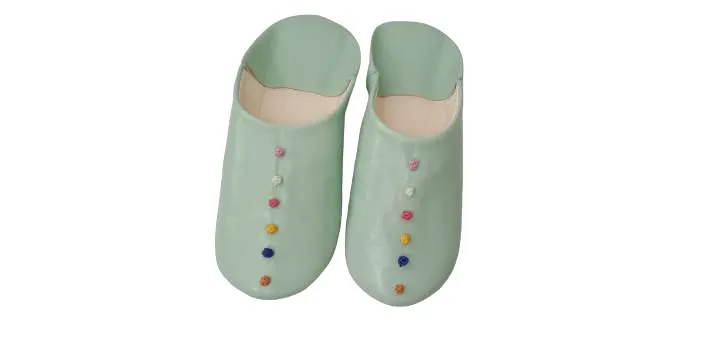 slippers for women indoor summer, Spa Slippers,home slippers for women indoor summer,leather slippers for women hotel slippers Handmade slippers, moroccan babouche (10-11 US, sea green)
