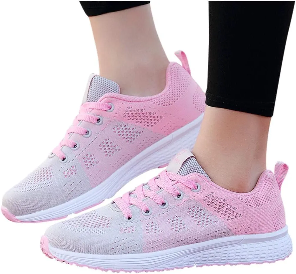 Sneakers for Women Walking Shoes Casual Lace Up Walking Shoes Women Jogging Shoes Dressy Casual Black Platform Sneaker Steel Toe Tennis Shoe Trainers Shoe