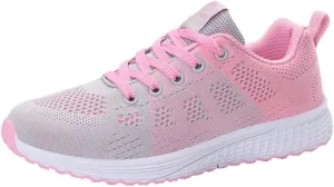 Sneakers for Women Walking Shoes Casual Lace Up Walking Shoes Women Jogging Shoes Dressy Casual Black Platform Sneaker Steel Toe Tennis Shoe Trainers Shoe