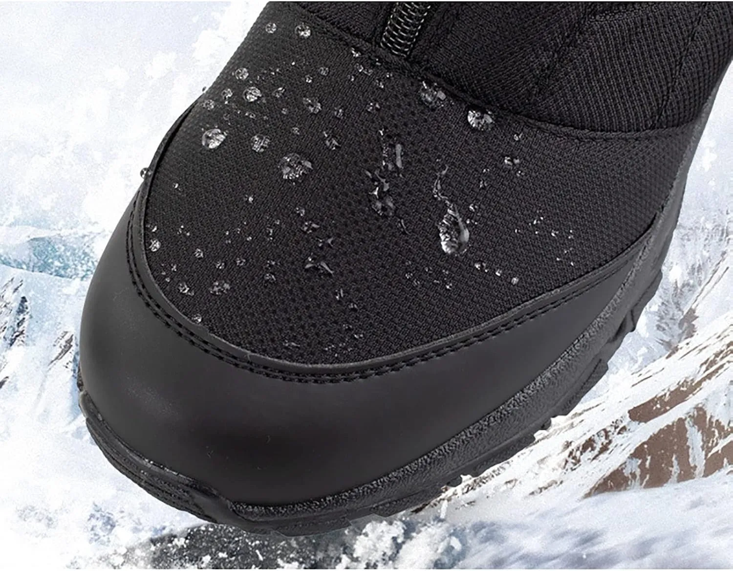 Snow Boots for Men, Winter Comfortable Non-slip Waterproof Hiking Ankle Snow Fur Lined Warm Outdoor Boot, for Outdoor Athletic Cold Weather Mens Snow Boots