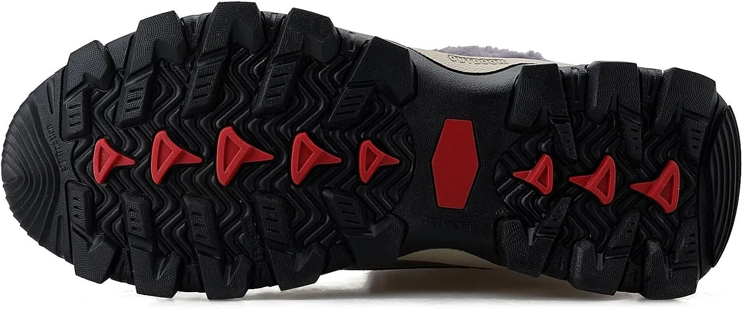 Snow Boots for Men, Winter Outdoor Warm Ankle Fully Fur Lined Anti-slip Waterproof Comfortable Hiking Boots, for Trekking Rubber Sole Durable Hiking Boots