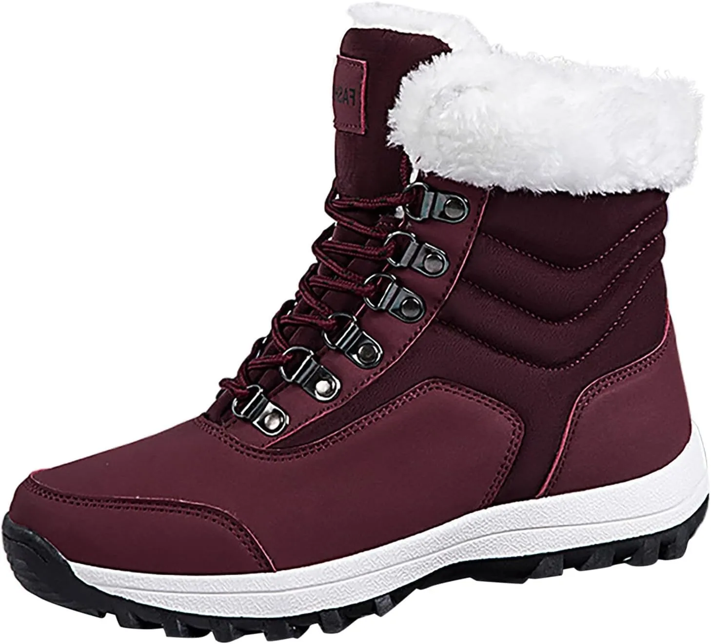 Snow Boots for Women Warm Winter Boots Lace Up Ankle Boots Waterproof Mid Calf Boots for Walking Hiking